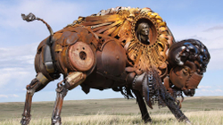 Artisti amerikan që kthen pjesët e makinerive bujqësore në skulptura