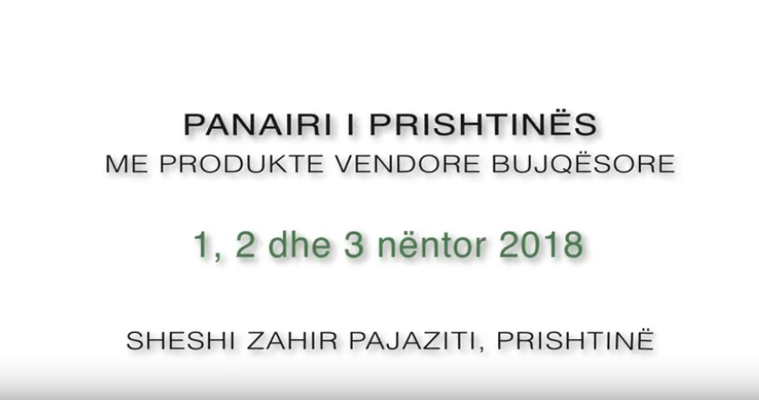 Më 1,2 e 3 nëntor në Prishtinë mbahet Panairi i prodhimeve vendore bujqësore
