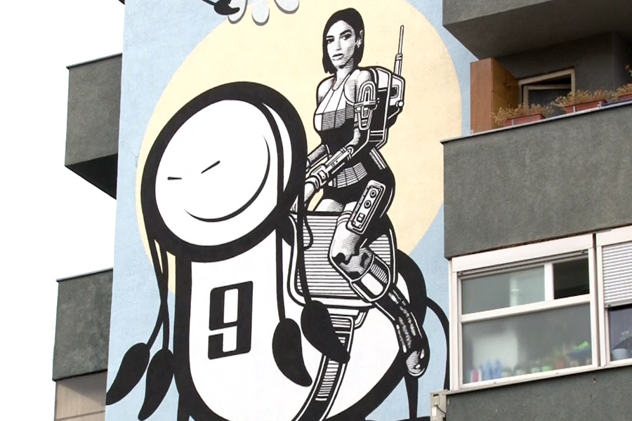Prishtina ehrt Dua Lipa mit einem Graffiti auf dem „Edith Durham“-Platz ...