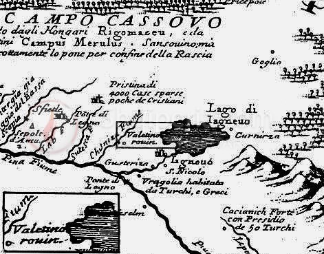 Foto: Pjesë e hartës së Ilirikut nga Atllasi i hartografit, V. M. Coronolli (1689)