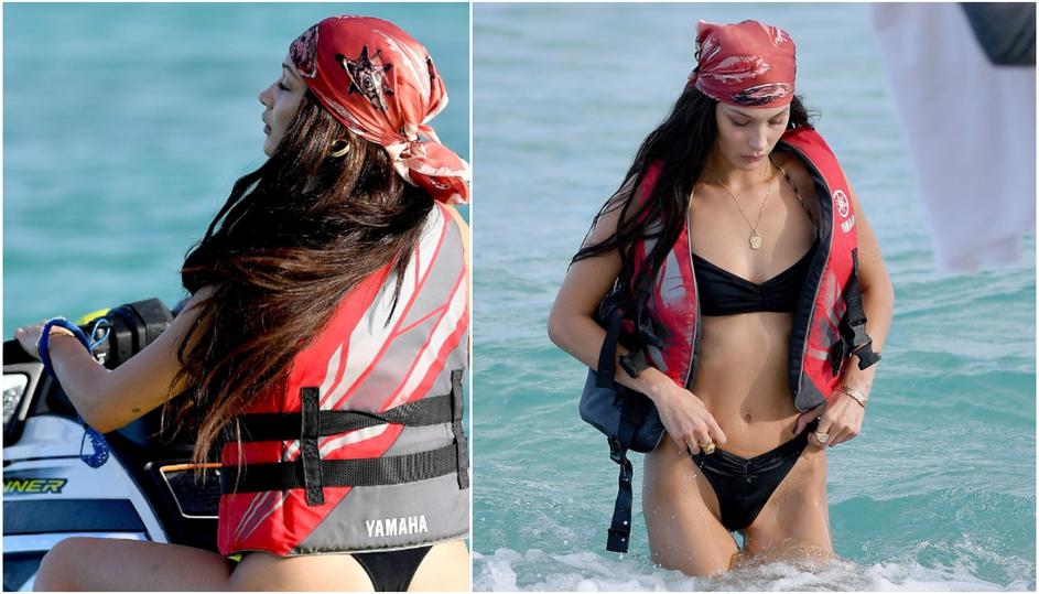Bella me bikini të zi dhe “kalëron” në jet-ski
