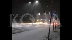 Bora vështirëson qarkullimin e autobusëve te Mati 1