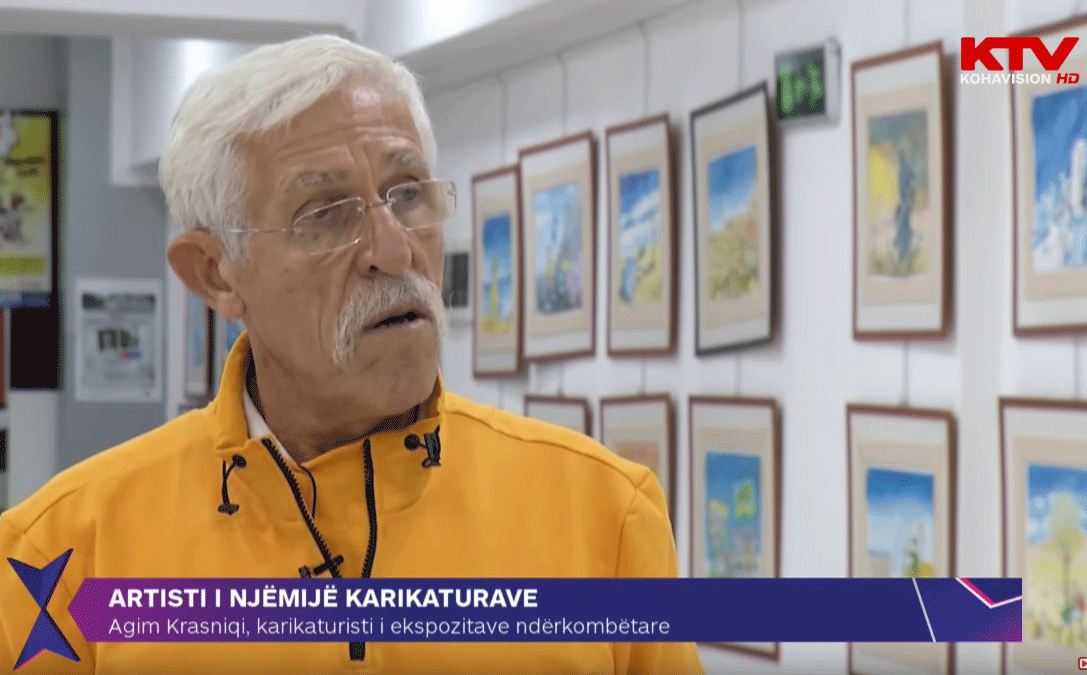 Agim Krasniqi, karikaturisti i ekspozitave ndërkombëtare