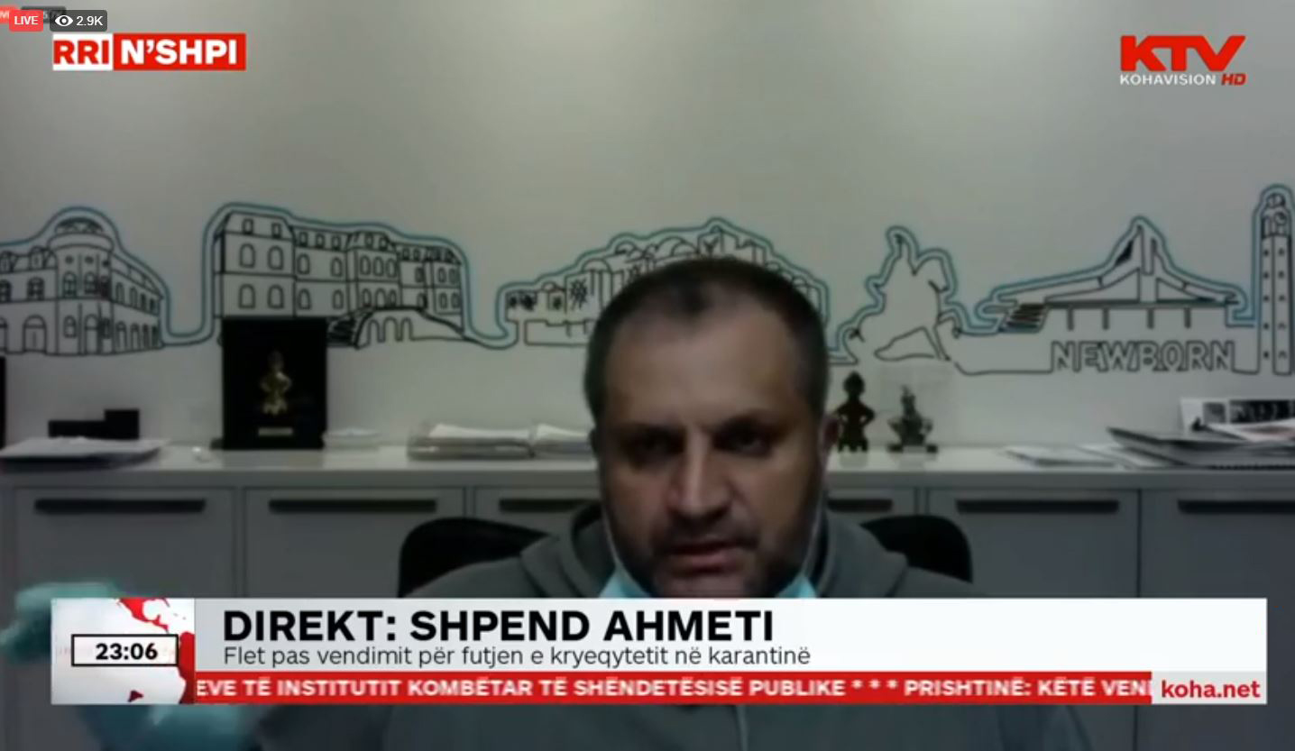 Ahmeti jep detaje rreth karantinimit – Ata që gjenden jashtë Prishtinës mund të kthehen deri nesër në orën 17