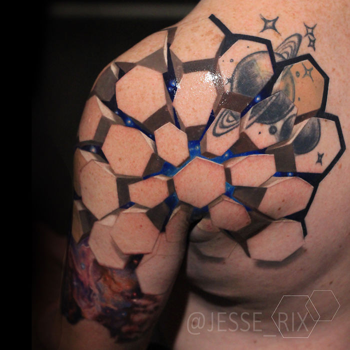 Hexagon Crysis - Sleeve Tattoo Timelapse - YouTube