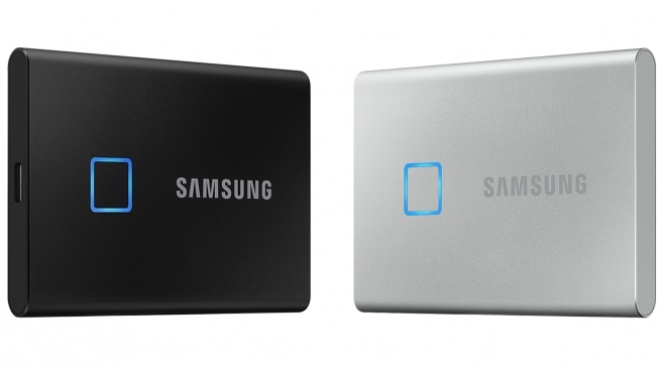 SSD Samsung T7 Touch me lexues të integruar të gjurmëve të gishtërinjve