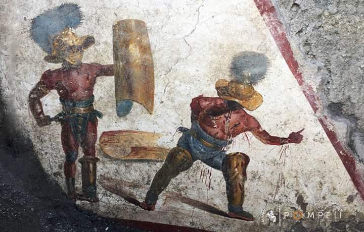 Piktura me paraqitje të dy gladiatorëve nga Pompei