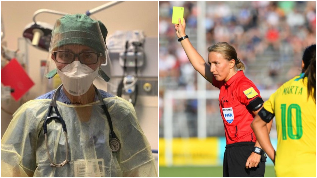 Referja e futbollit po ndihmon të merren vendimet e duhura në luftën kundër koronavirusit