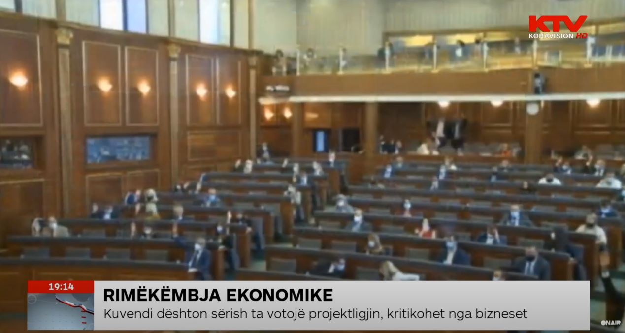 Kuvendi dështon të votojë Projektligjin për rimëkëmbje ekonomike, kritikohet nga bizneset