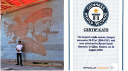 Mozaiku me kapëse teli që portretizon heroin kombëtar hyn në “Guinness”