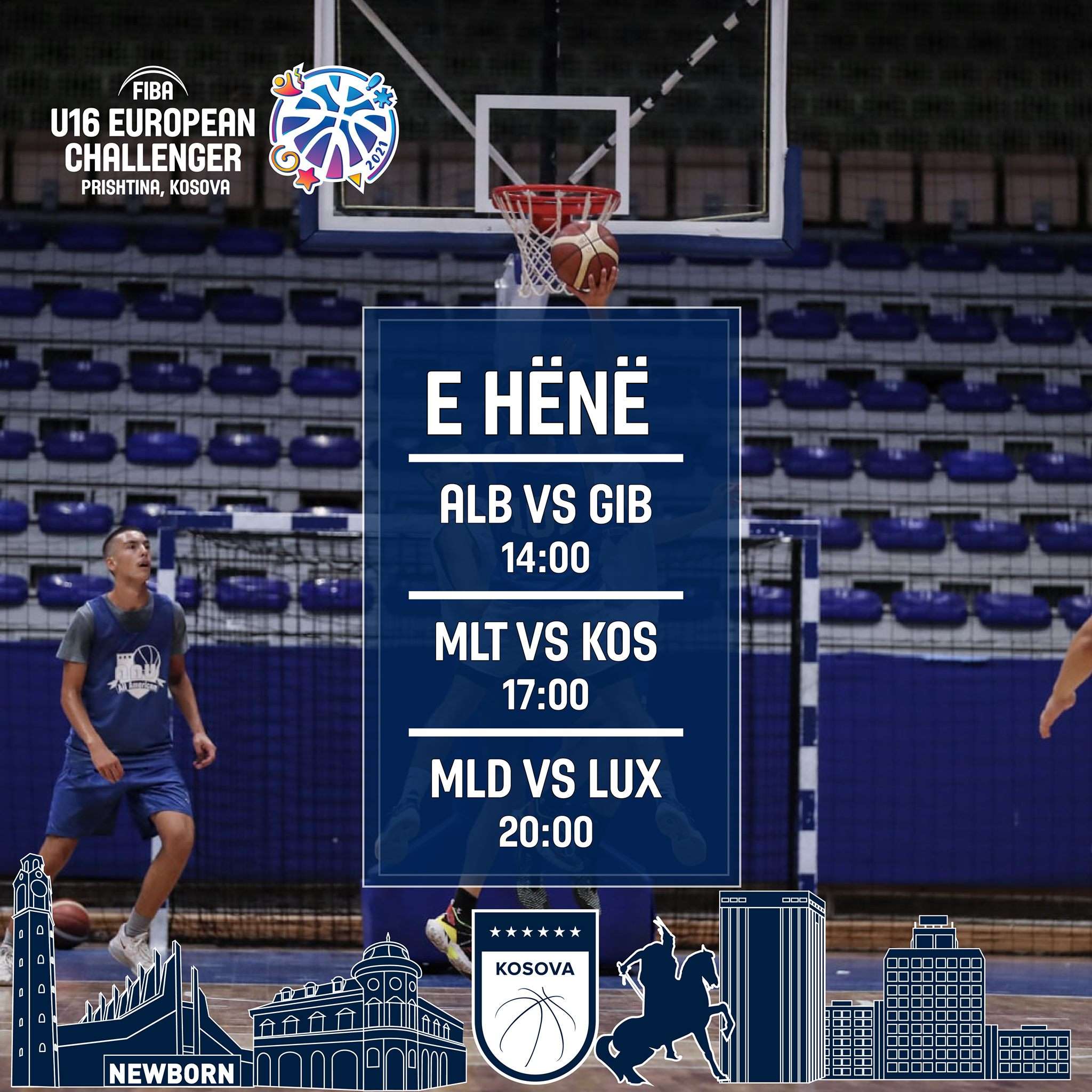 Basketboll, Kosova U-16 sot kundër Maltës në FIBA European Challenger