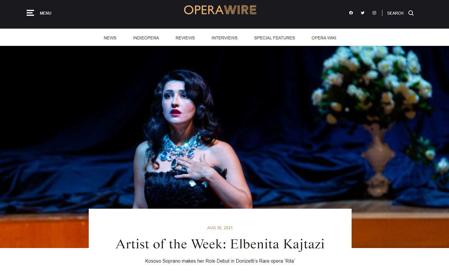 “OperaWire”: Elbenita Kajtazi – artiste e javës e yll në ngritje