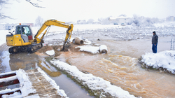 Vërshime në disa zona në Podujevë pas reshjeve të fundit