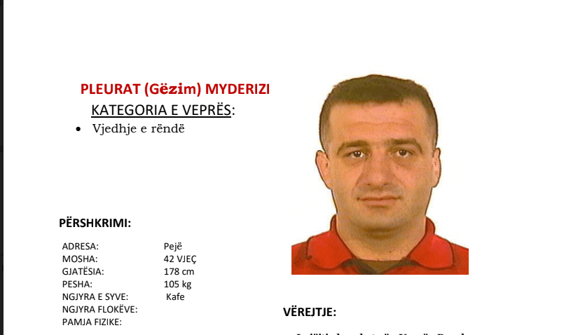 Policia kërkon ndihmë për kapjen e një të dyshuari nga Peja