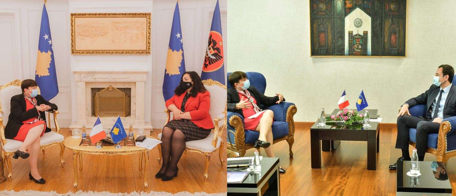 Osmani e Kurti takojnë ambasadoren e Francës në Kosovë dhe delegacionin e ADF-së