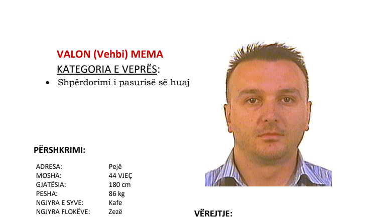 Policia kërkon ndihmë për kapjen e një të dyshuari për veprën shpërdorim i pasurisë së huaj