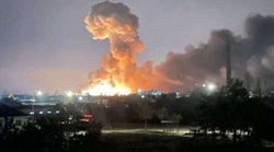 Shpërthime të fuqishme afër Kievit pas fundosjes së luftanijes ruse
