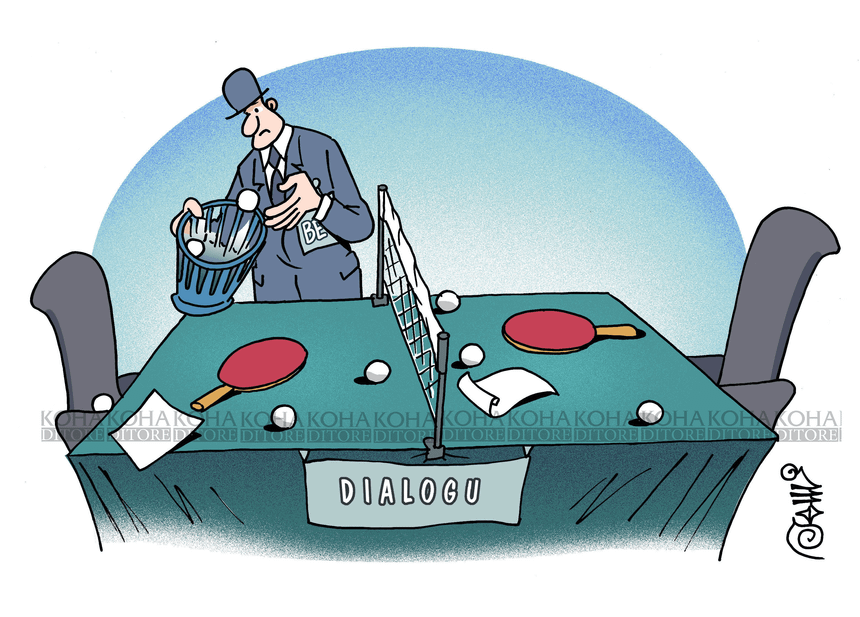 Karikatura KOHA Jeton Mikullovci Koha Ditore Dialogu