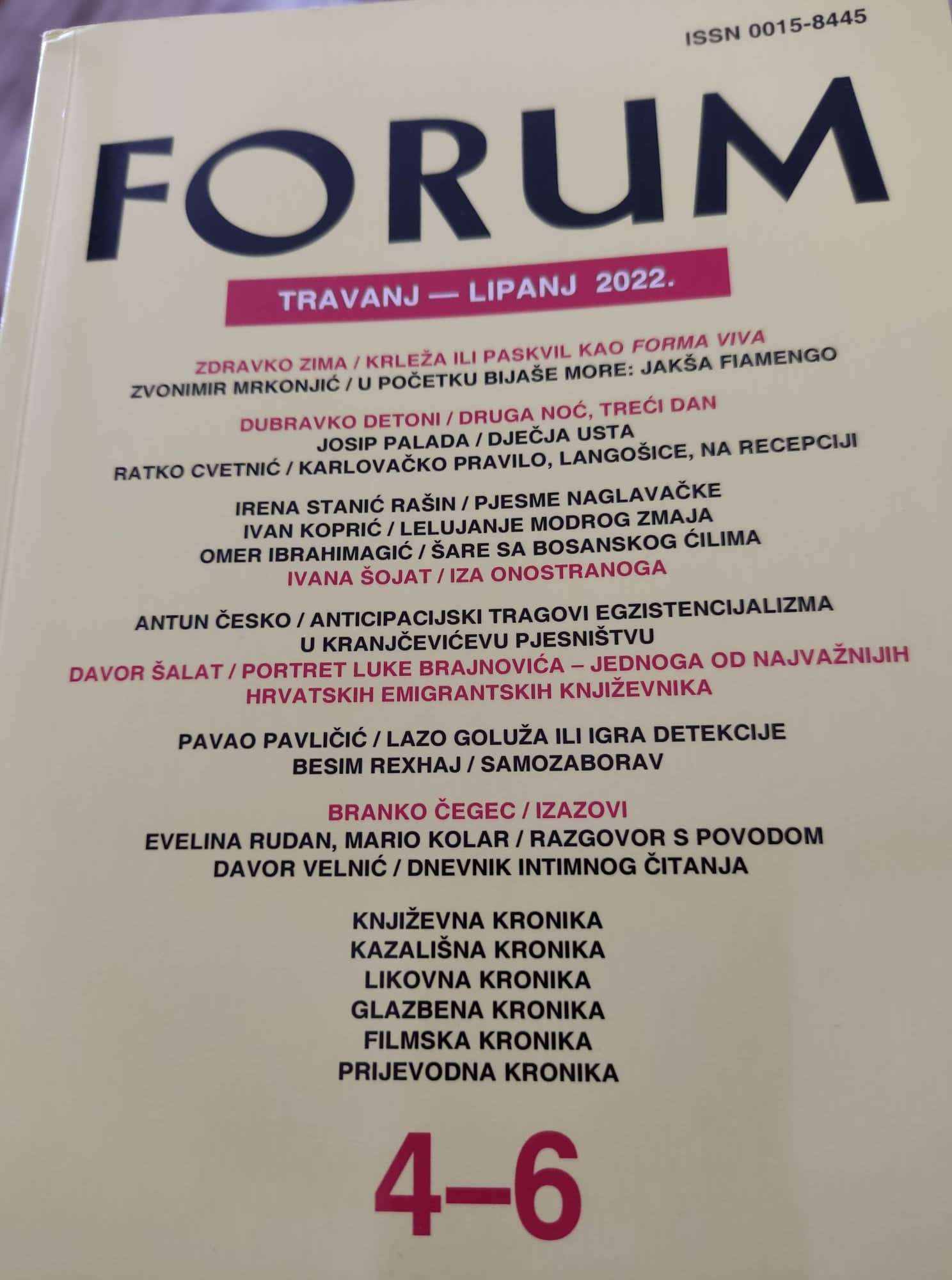 “Vetëharrimi” me autor Besim Rexhajn në revistën e Akademisë kroate