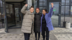 Lirohen aktivistet Neri Ferizi e Anita Mjeku”