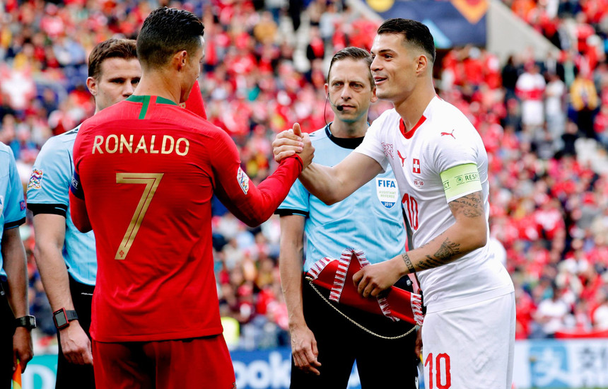 Granit Xhaka me Cristiano Ronaldon