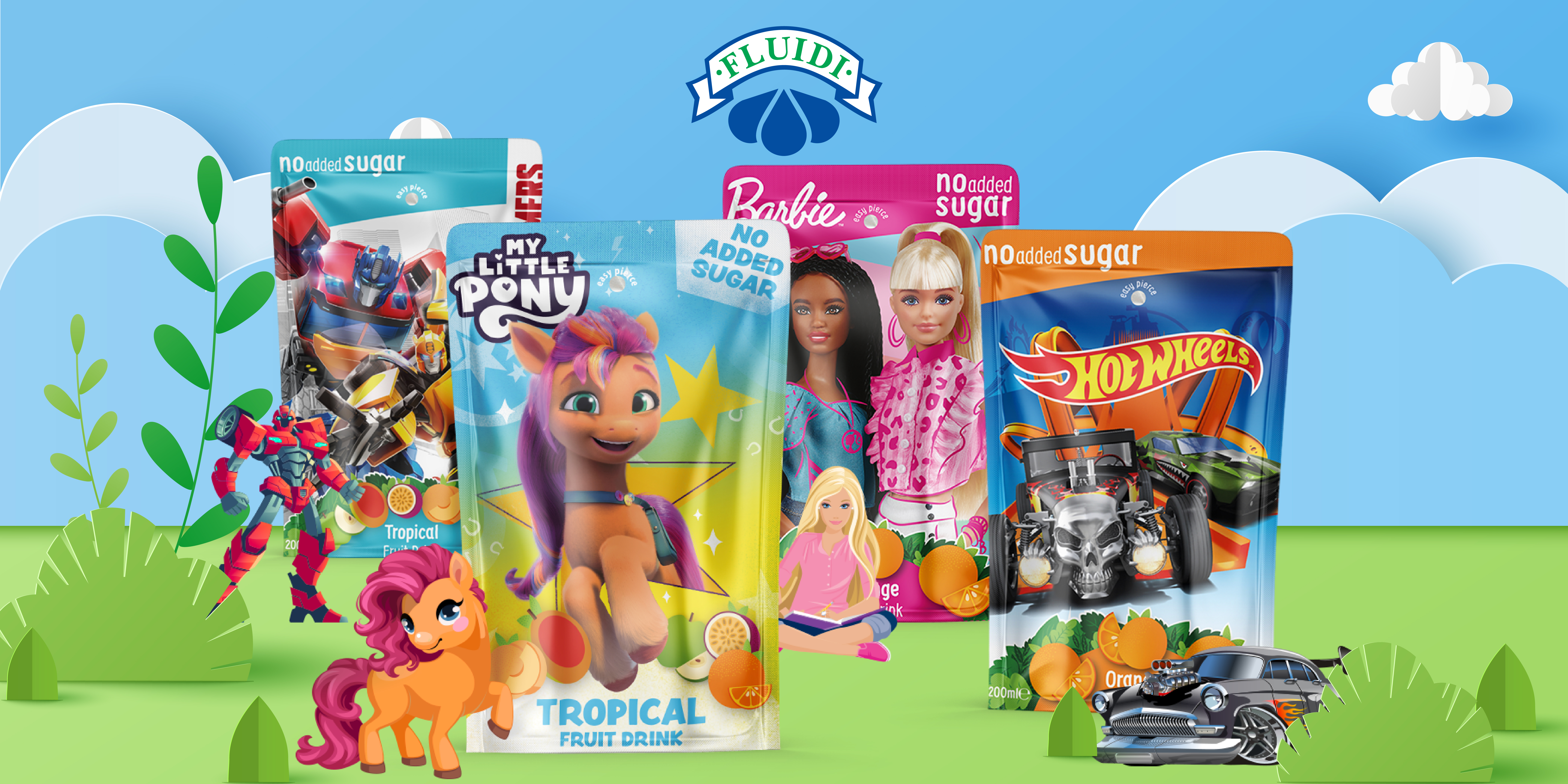 Fluidi Corporation sjell personazhet e njohura Barbie, Hot Wheels, Transformers