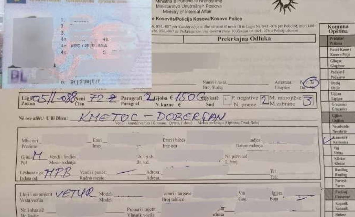Tejkaloi në vijë të plotë, shoferit nga Kamenica i konfiskohet patentë shoferi