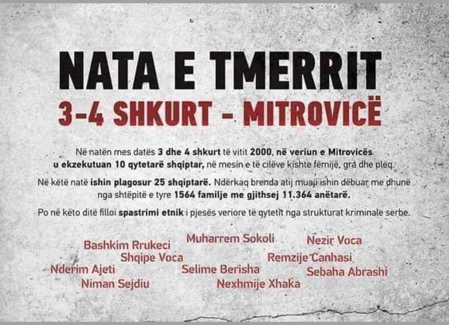 Osmani përkujton masakrën ndaj shqiptarëve në veri të Mitrovicës