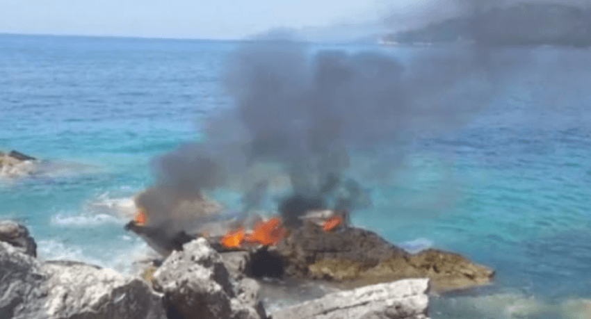 Gomonia që ndiqej nga policia italiane, gjendet e djegur në Kurbin