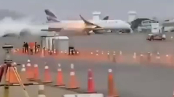 Videoja e përplasjes së një aeroplani me kamionin zjarrfikës në aeroportin e Perusë