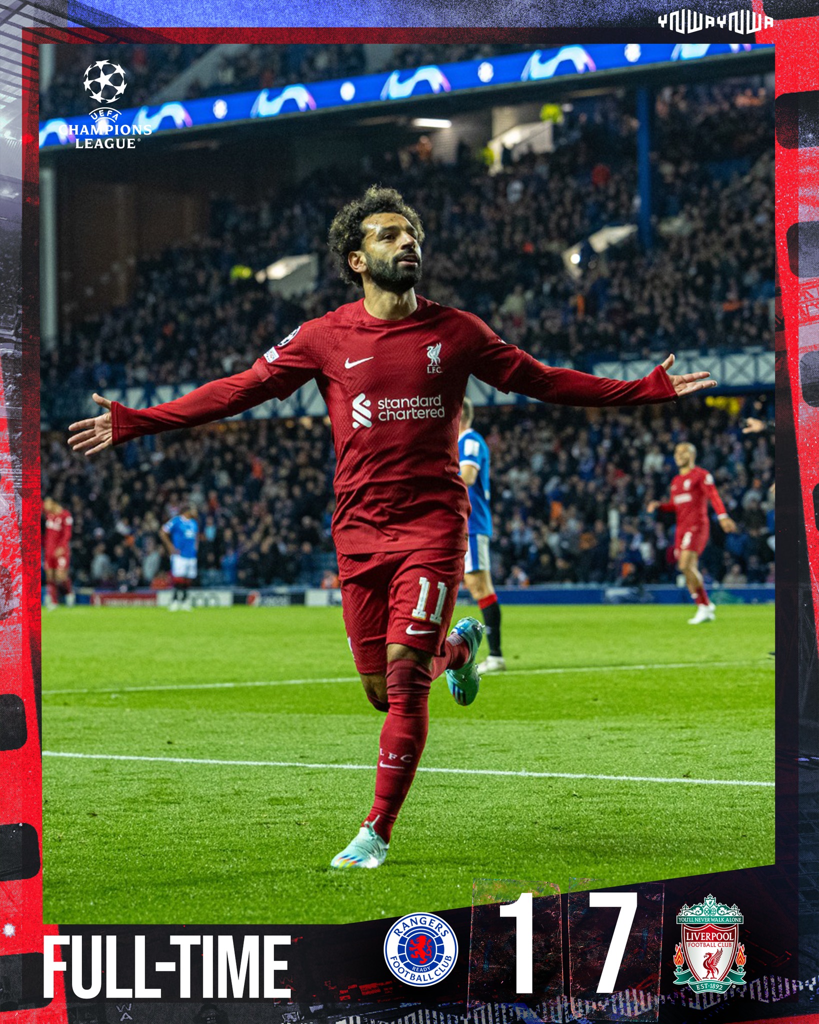 Liverpooli demolon Rangersin si mysafir 7:1