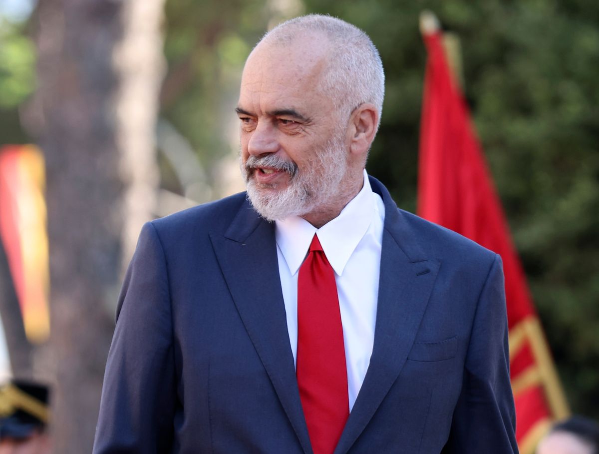 Edih Rama Edi Rama reacts after some of the guests did not come to the dinner ...