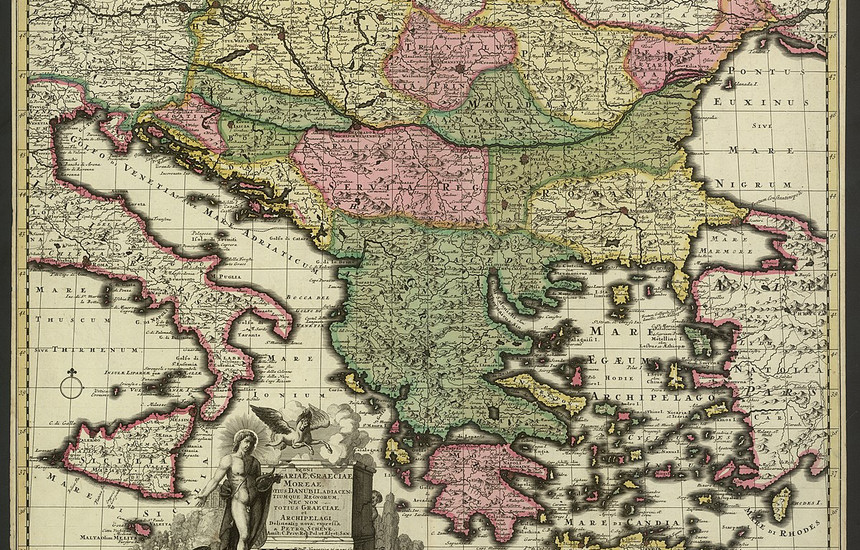Hartë e Ballkanit e vitit 1720 nga Peter Schenk