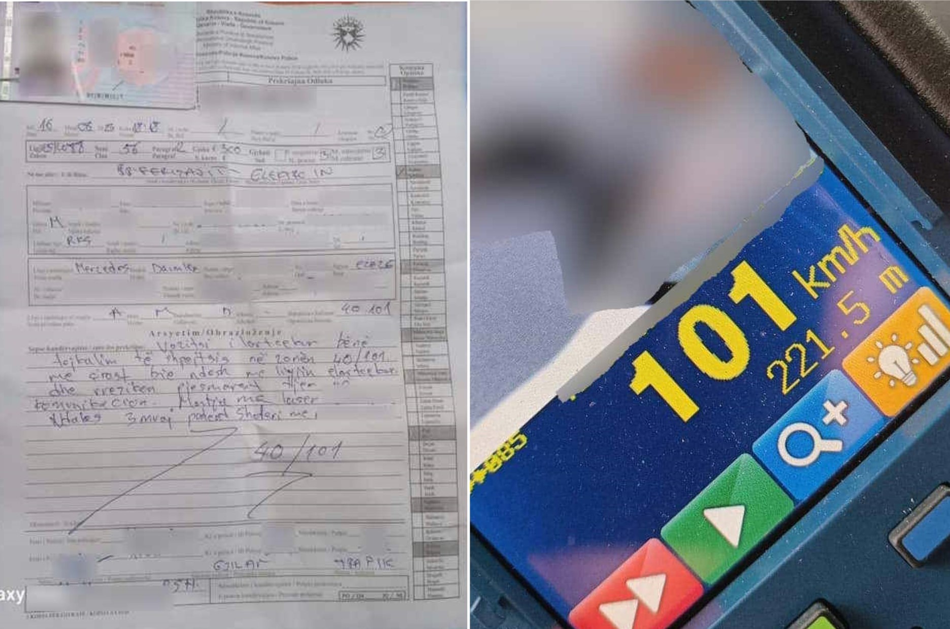 Voziti me 101 km/h në rrugën ku lejohet shpejtësia deri në 40, ndëshkohet shoferi