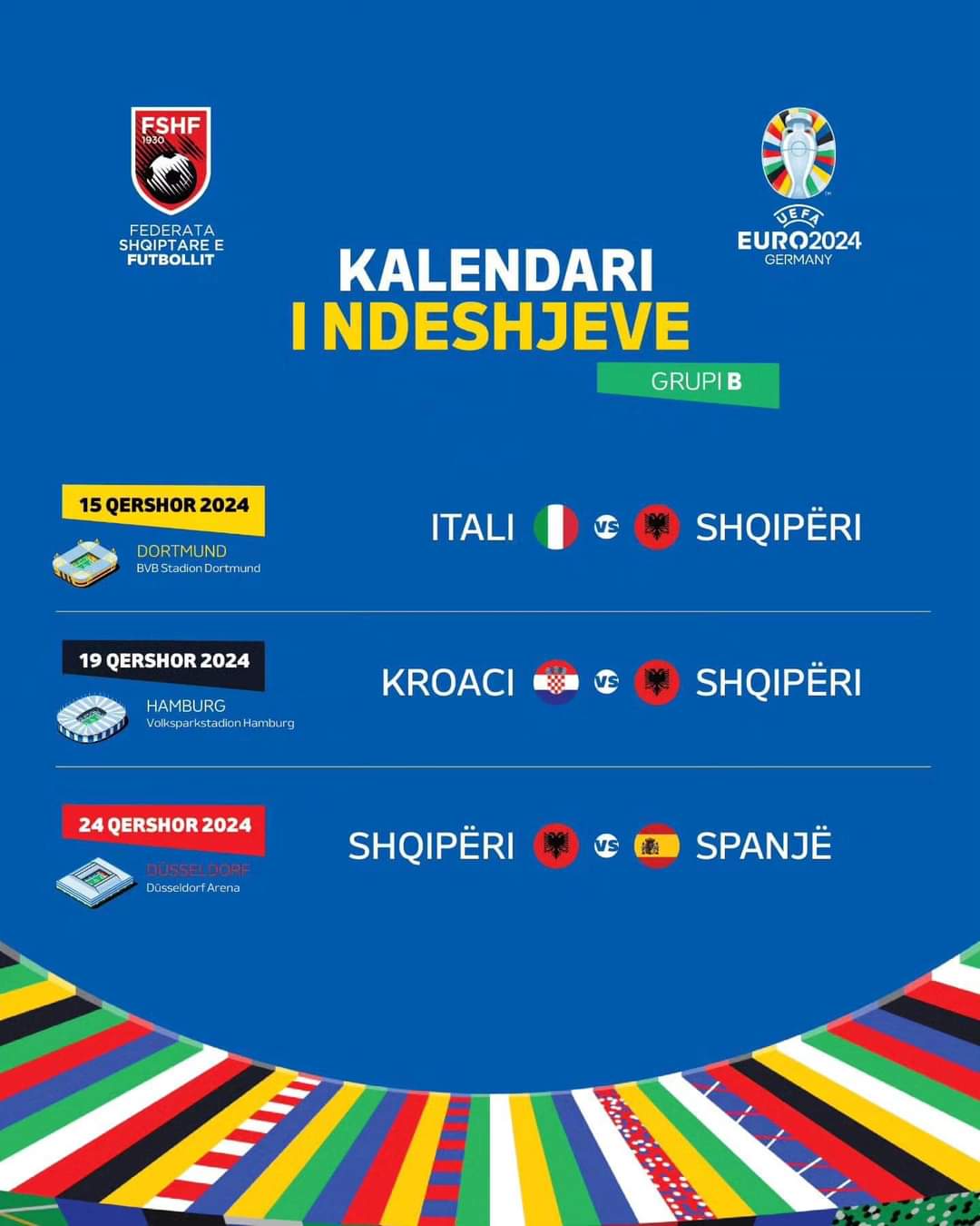 Orari i ndeshjeve të Shqipërisë