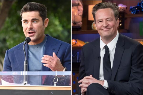 Gjatë fjalimit falënderues në “Walk of Fame”, Zac Afron nderon Matthew Perryn