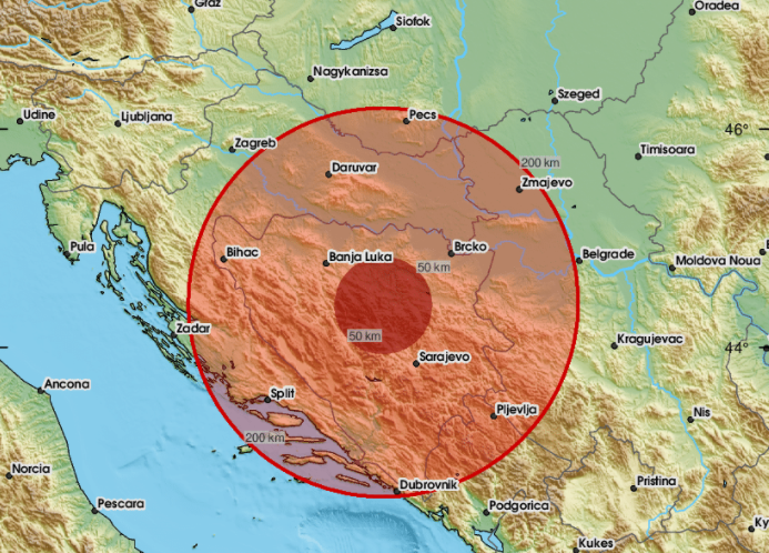 Starkes Erdbeben in Bosnien und Herzegowina 
