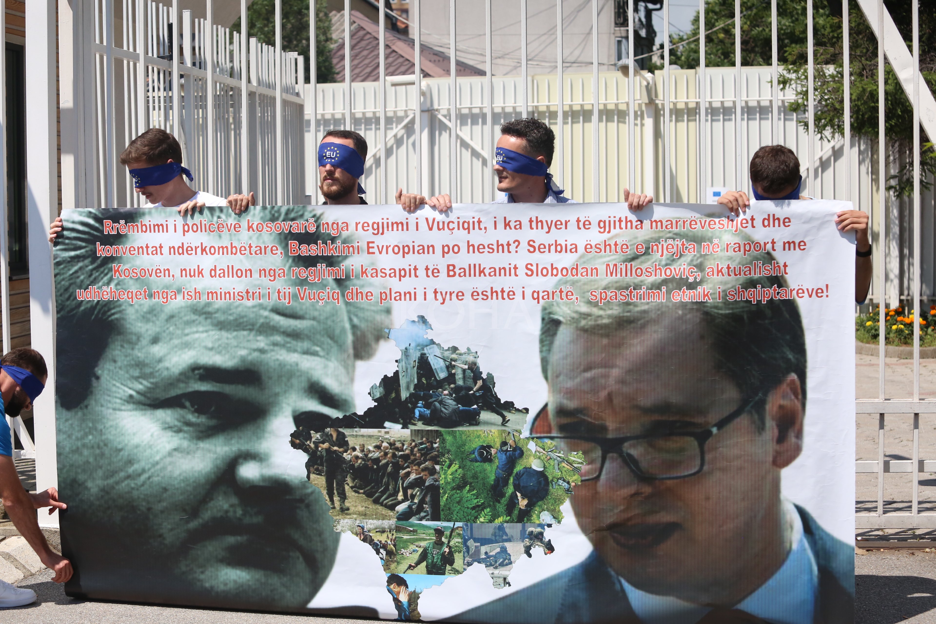 “BE-ja po i mbyll sytë karshi politikave fashiste të Serbisë”, aksion para zyrës në Prishtinë