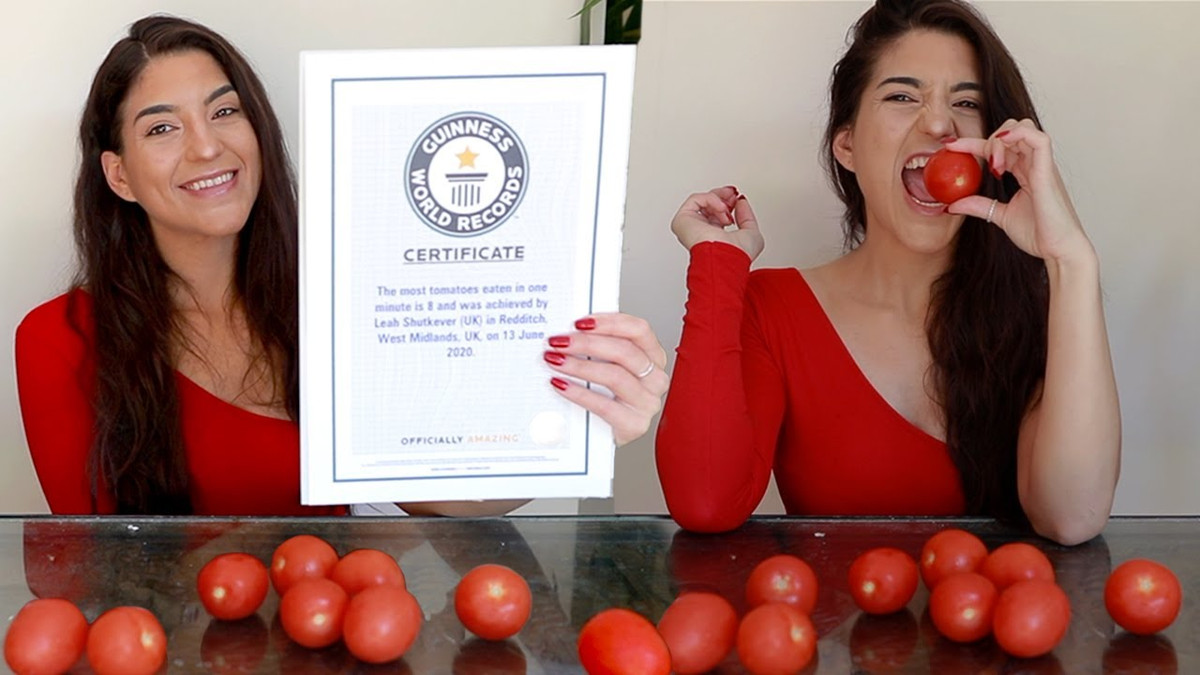 The woman who eats eight tomatoes in one minute broke the record - KOHA.net