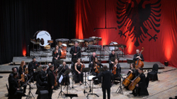 The music of Albanian classics with the colors of the flag for celebration and memory