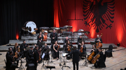 The music of Albanian classics with the colors of the flag for celebration and memory