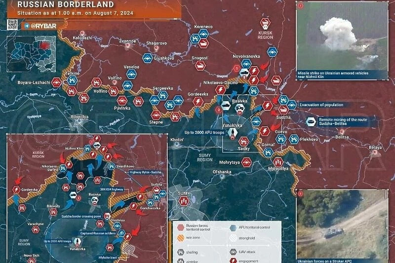 La línea fronteriza donde se informó que tuvo lugar el ataque.