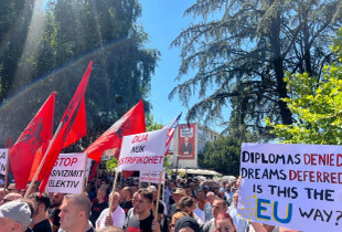 Protesta e shqiptarëve të Luginës së Preshevës / Foto: ZKM