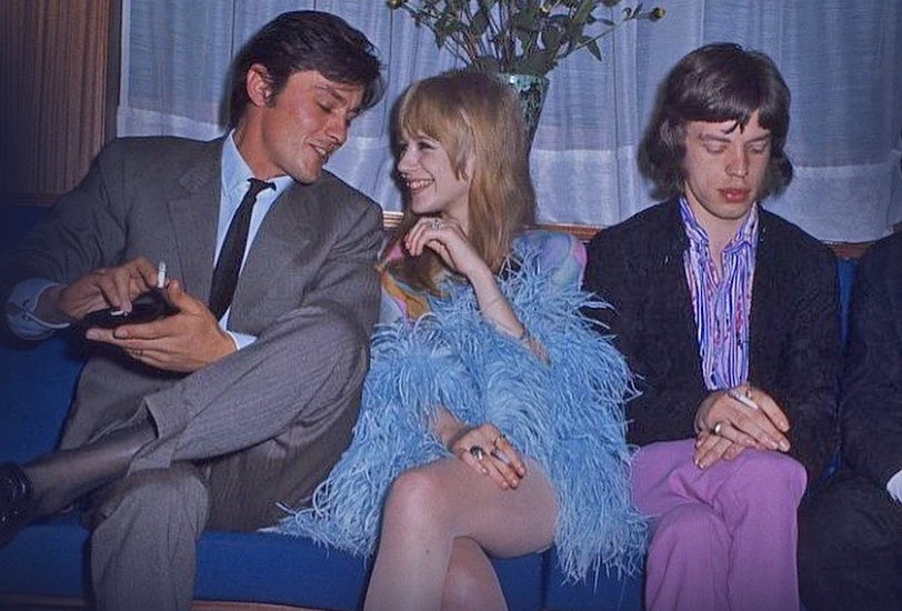 Alain Delon, Marianne Faithfull dhe Mick Jagger, 1967