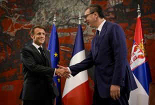 Presidenti i Francës, Emmanuel Macron dhe ai i Serbisë, Aleksandar Vuçiq