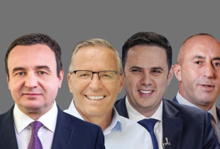 Albin Kurti (LVV), Bedri Hamza (PDK), Lumir Abdixhiku (LDK) & Ramush Haradinaj (AAK)