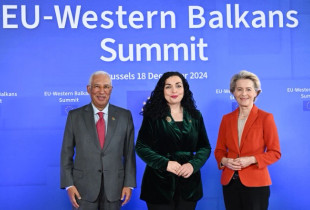 Vjosa Osmani - Antonio Costa - Ursula von der Leyen