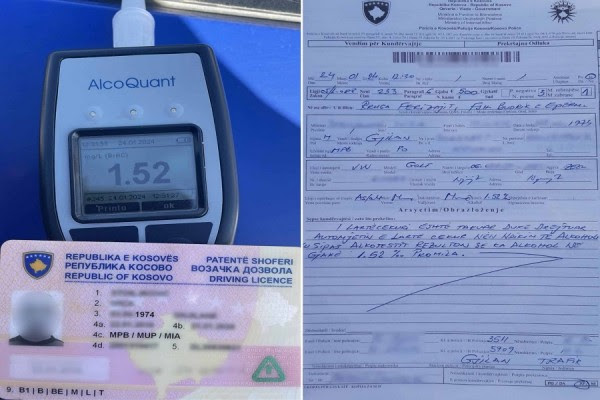 Gjilan, 49-vjeçari serb gjobitet me 500 euro për ngasje në gjendje të dehur