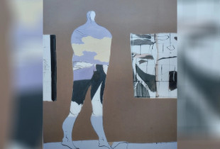 “Në studio”, Rexhep Ferri, 2007, vaj në pëlhurë, 130 me 160 centimetra