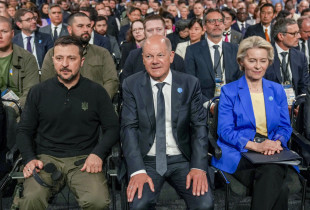 Volodymyr Zelensky, Olaf Scholz dhe Ursula von der Leyen